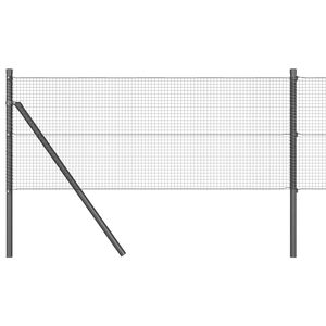 vidaXL Cl&ocirc;ture en fils soud&eacute;s pour fixation au sol 25 x 0,8 m Gris
