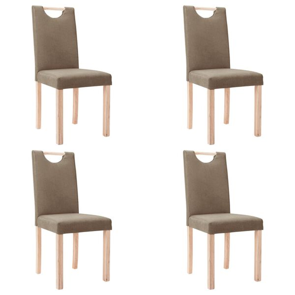 vidaXL Chaises &agrave; manger lot de 4 taupe tissu