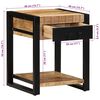 vidaXL Table d'appoint 40x40x50 cm bois massif de manguier brut