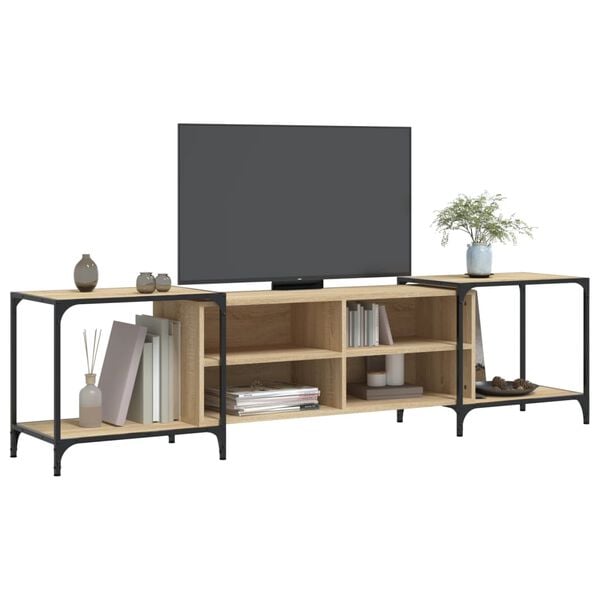 vidaXL Meuble TV ch&ecirc;ne sonoma 203x37x50 cm bois d'ing&eacute;nierie