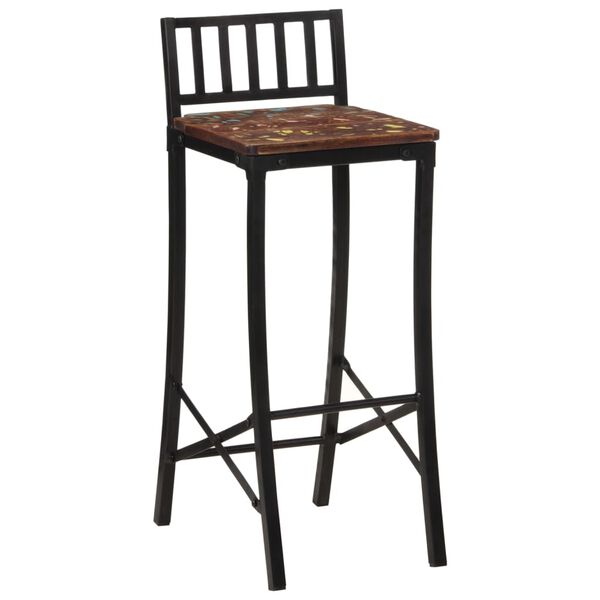 vidaXL Chaises de bar lot de 2 bois de r&eacute;cup&eacute;ration massif