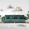 vidaXL Sofa en tissu avec coussin Vert foncé 208 cm tissu