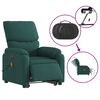 vidaXL Fauteuil inclinable de massage &eacute;lectrique Vert fonc&eacute; Tissu