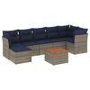 vidaXL Ensemble de canap&eacute; de jardin 8 pcs avec coussins gris r&eacute;sine tress&eacute;e