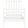vidaXL Cadre de lit sans matelas blanc bois massif