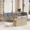 vidaXL Ensemble de canap&eacute; de jardin 9 pcs Beige Poly rotin