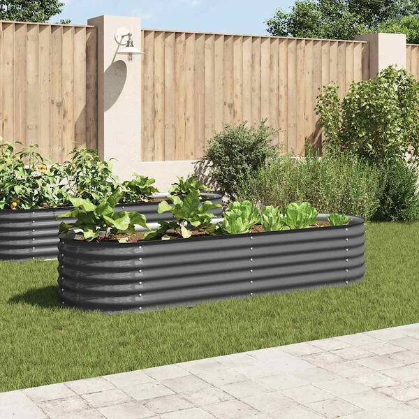 vidaXL Lit surélevé de jardin 240x80x44 cm Acier galvanisé Gris