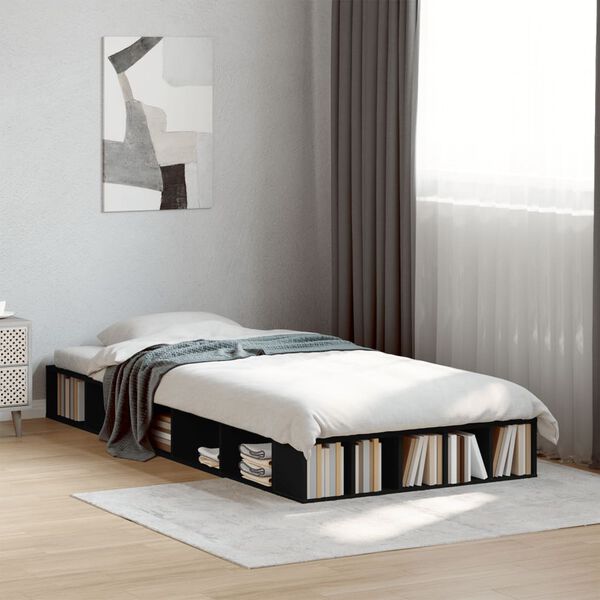 vidaXL Cadre de lit sans matelas noir 100x200 cm