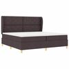 vidaXL Lit &agrave; ressorts avec matelas Marron fonc&eacute; 200 x 200 cm tissu