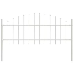 vidaXL Cl&ocirc;ture de jardin Blanc 170 x 140 cm Acier enduit de poudre