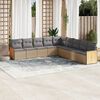 vidaXL Salon de jardin avec coussins 9 pcs beige r&eacute;sine tress&eacute;e