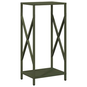 vidaXL Portant de bois chauffage vert olive 34x25x70 cm