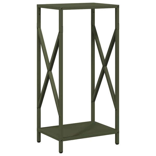 vidaXL Portant de bois chauffage vert olive 34x25x70 cm