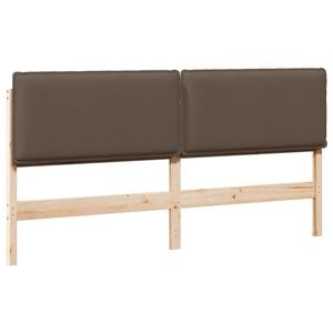 vidaXL T&ecirc;te de lit capitonn&eacute;e Gris Naturel et Clair 200 cm Pin massif