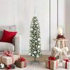 vidaXL Arbre de No&euml;l artificiel slim avec 150 LED Vert et blanc 120 cm