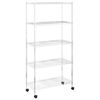 vidaXL &Eacute;tag&egrave;re de rangement 5 niveaux roues 75x35x155 cm Chrome 250 kg