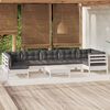 vidaXL Salon de jardin 8 pcs avec coussins blanc bois de pin