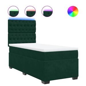vidaXL Sommier &agrave; lattes de lit avec matelas Vert fonc&eacute; 90x200 cm