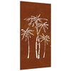 vidaXL D&eacute;coration murale jardin 105x55 cm acier corten design palmier