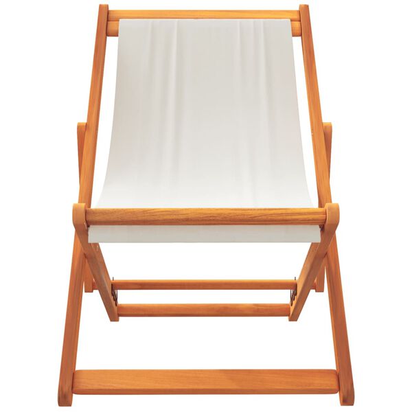 vidaXL Chaises de plage pliables lot de 2 blanc cr&egrave;me tissu