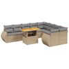 vidaXL Salon de jardin avec coussins 10 pcs beige r&eacute;sine tress&eacute;e