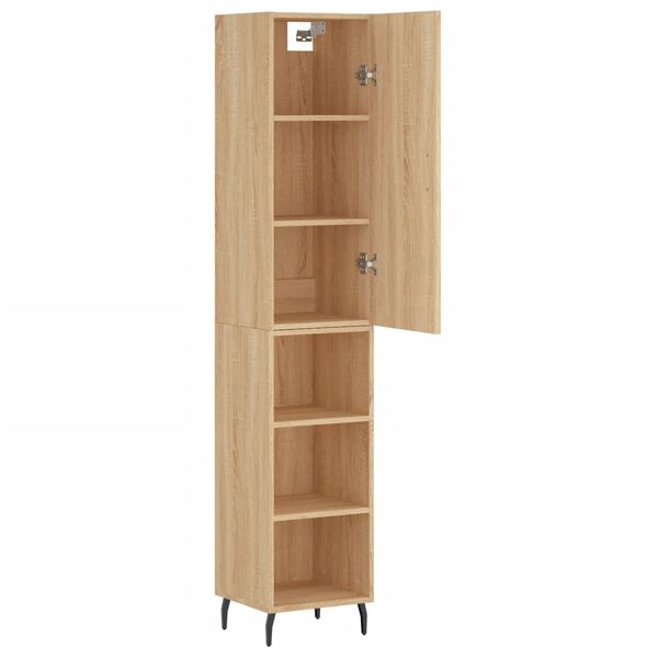 vidaXL Buffet haut Ch&ecirc;ne sonoma 34,5x34x180 cm Bois d'ing&eacute;nierie