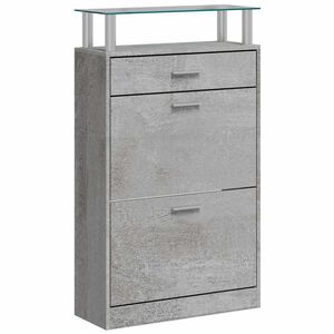 vidaXL Armoire &agrave; chaussures Gris b&eacute;ton 63x24x104 cm Bois d'ing&eacute;nierie