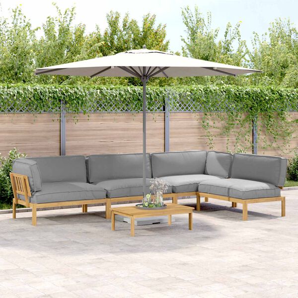 vidaXL Ensemble de Canap&eacute;s Uni 5 pcs Gris Bois d'Acacia Massif