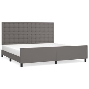 vidaXL Cadre de lit sans matelas gris 200x200 cm similicuir