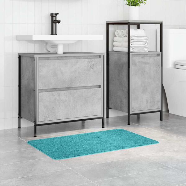 vidaXL Tapis de bain antid&eacute;rapant Turquoise 50 x 80 cm PP