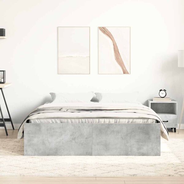 vidaXL Cadre de lit sans matelas gris b&eacute;ton 120x200 cm