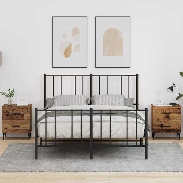 vidaXL Cabinet de chevet 2 pcs Bois ancien 40 x 35 x 47,5 cm