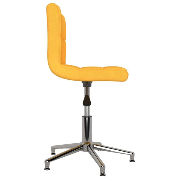 vidaXL Chaise pivotante de salle &agrave; manger Jaune moutarde Tissu