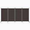 vidaXL Cloison de séparation 4 panneaux Marron 346x180 cm Tissu
