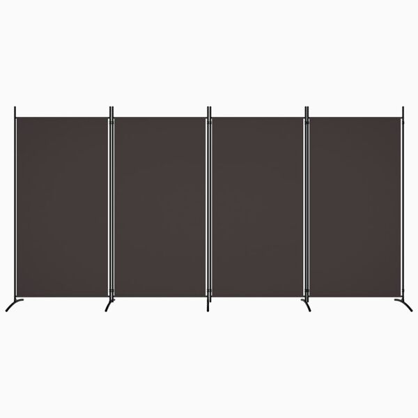 vidaXL Cloison de séparation 4 panneaux Marron 346x180 cm Tissu