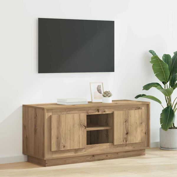 vidaXL Meuble TV Ch&ecirc;ne artisanal 102 x 35 x 45 cm Bois d'ing&eacute;nierie