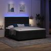 vidaXL Lit &agrave; ressort LED avec matelas Noir 180 x 200 cm tissu