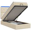 vidaXL Lit coffre avec matelas et LED Cr&egrave;me 90 x 190 cm Tissu