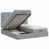 vidaXL Lit coffre avec matelas et LED Gris clair 200 x 200 cm Tissu