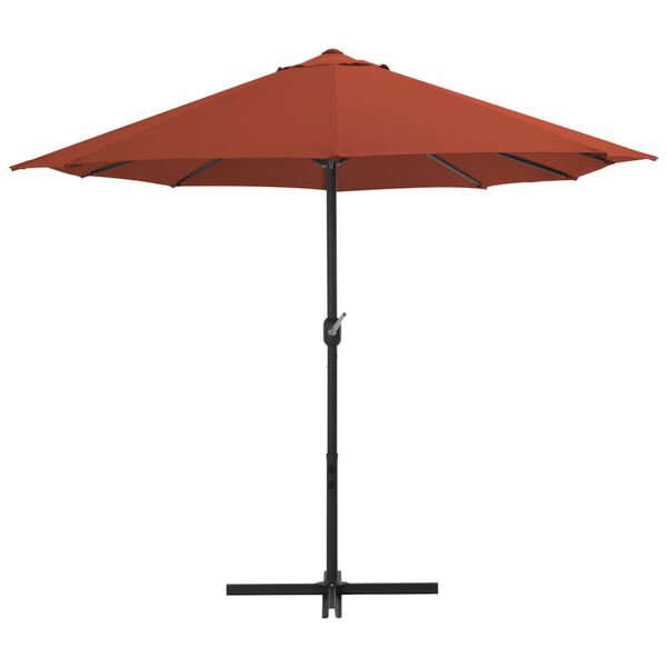 vidaXL Parasol d'ext&eacute;rieur avec poteau en aluminium terre cuite