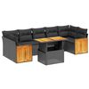 vidaXL Salon de jardin 8 pcs avec coussins noir r&eacute;sine tress&eacute;e