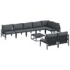 vidaXL Ensemble de canap&eacute; de jardin 9 pc Noir Acier