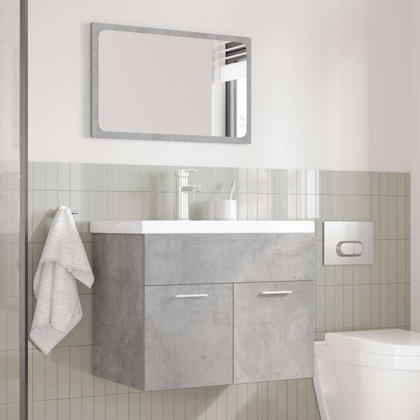 vidaXL Ensemble de meubles de salle de bain 3 pcs gris b&eacute;ton
