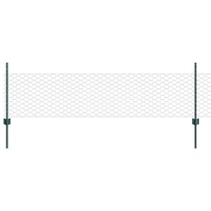 vidaXL Cl&ocirc;ture hexagonale avec poteau 25 x 0,5 m Vert Maille