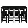 vidaXL Ensemble de bar de jardin 9 pcs noir bois de pin massif