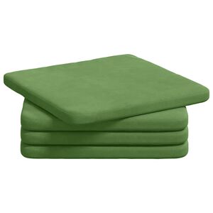 vidaXL Coussins de si&egrave;ge 4 pcs Vert clair 40 x 40 x 3 cm Velours
