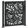 vidaXL Portail de jardin noir 100x100 cm acier conception de vagues