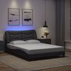 vidaXL Cadre de lit avec LED sans matelas Hvar gris 140x200 cm