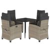 vidaXL Ensemble &agrave; manger de jardin et coussins 5 pcs gris clair rotin