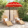 vidaXL Parasol balinais avec base Rouge 185 x 185 x 260 cm